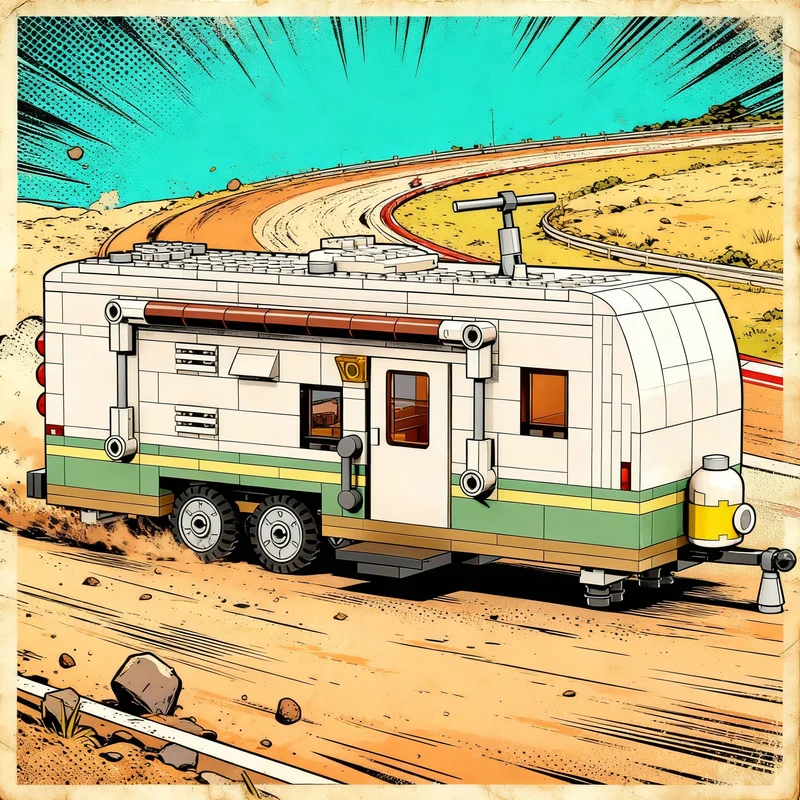 685pcs MOC Economy Travel Trailer Caravan City Technical Vehicle Engineering Model Building Blocks Design Collection Toy Gift