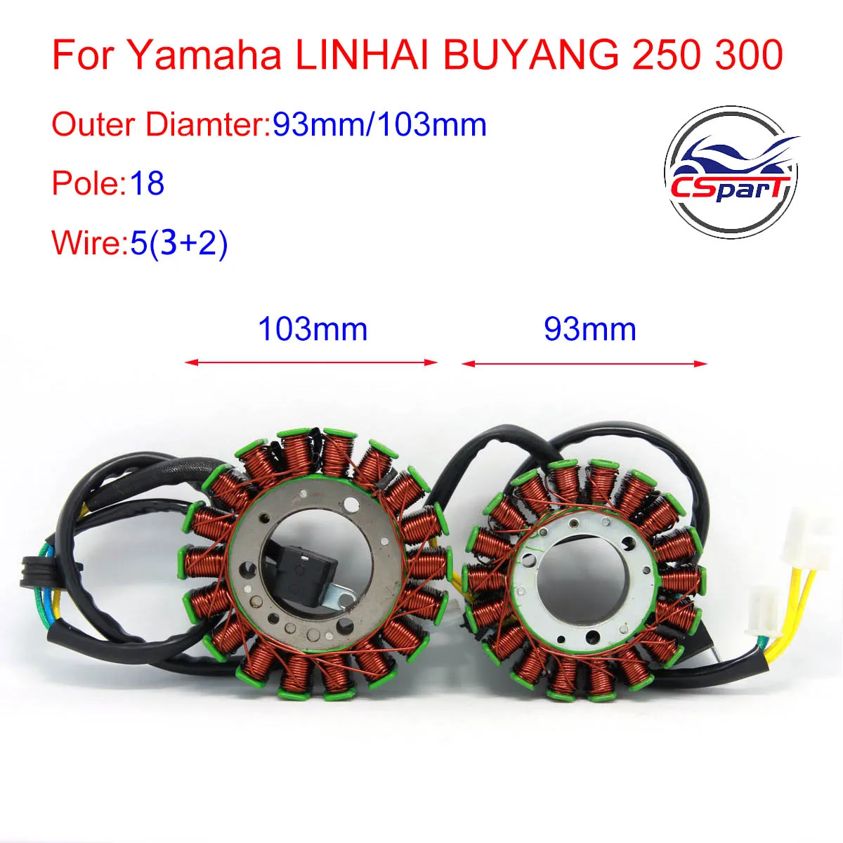 

93mm 103mm 18 Coils Magneto Stator For Majesty YP250 ROKETA MC-54B Linhai VOG 250 257 260 300 LH170MM AEOLUS BMS 260 Diamo 257