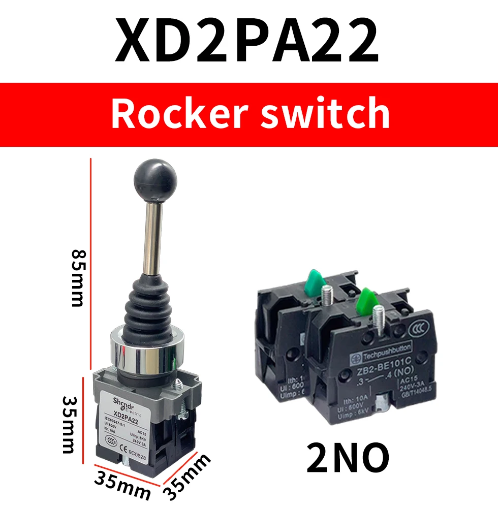XD2PA22 Machine Joystick Spring Return 2 Position Self-recovery