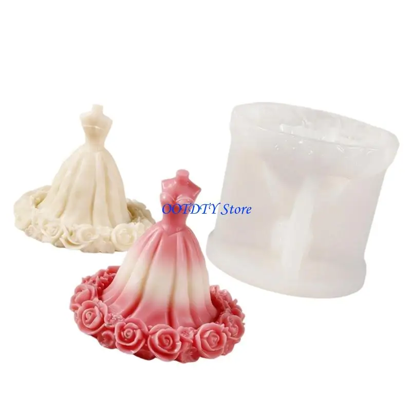 

367A Flower Embossing Princess Dress Silicone Molds for Wedding Decoration