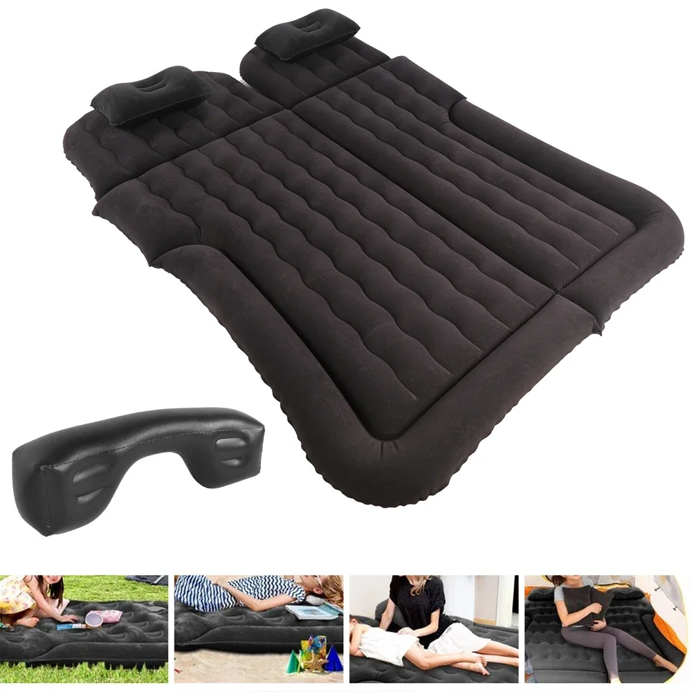 Car Air Mattress 12V Inflator Pump Electric with Flocking  Travel for SUV MPV RV Air Mattress Car Air Mattress Camping Airbed