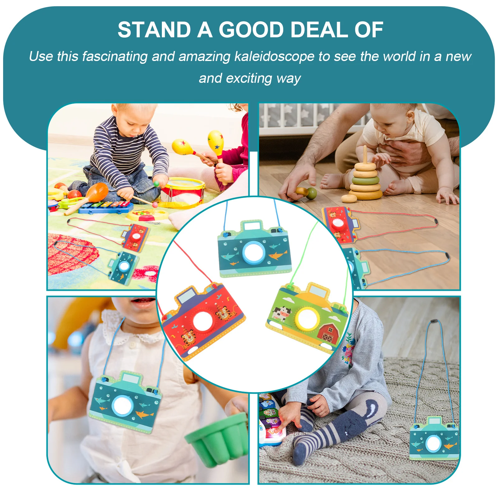 กล้องคาไลโดสโคปแบบพกพา 3 ชิ้น ลายการ์ตูน กระดาษปริซึมหลากหลาย สร้างจินตนาการ ของเล่นเสริมพัฒนาการเด็ก ของขวัญสำหรับเด็กเล็ก ฝึกการเรียนรู้สี