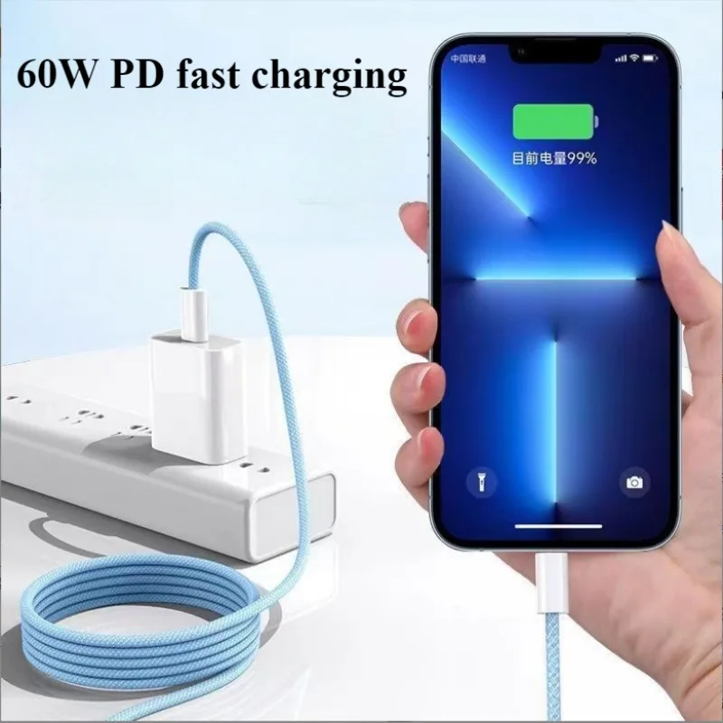 60W PD USB-C To USB C Fast Charger Cable for Apple IPhone 16 Pro Max 15 Plus Type-C Charging for Samsung Xiaomi IPad MacBook - náhled 3
