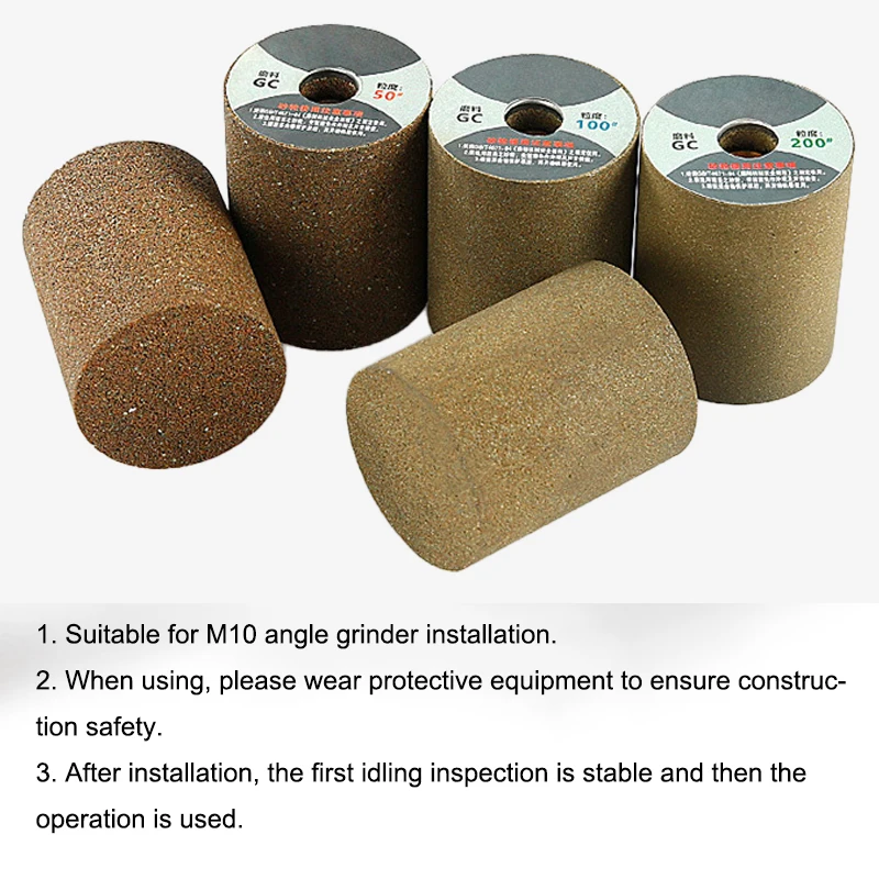 

Cylindrical Grinding Wheel 50/100/200# Metal Polishing Block Threaded Grinder Rotating Tools Accessories Sharpening Stone 1pcs