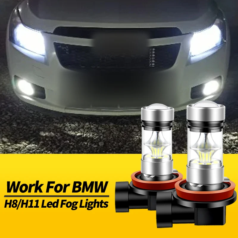 

2PCS H8 H11 100W LED Fog Lights Bulbs Canbus For BMW 4-Series Convertible F33 Coupe F32 Gran Coupe 5-Series F10 Car Accessories