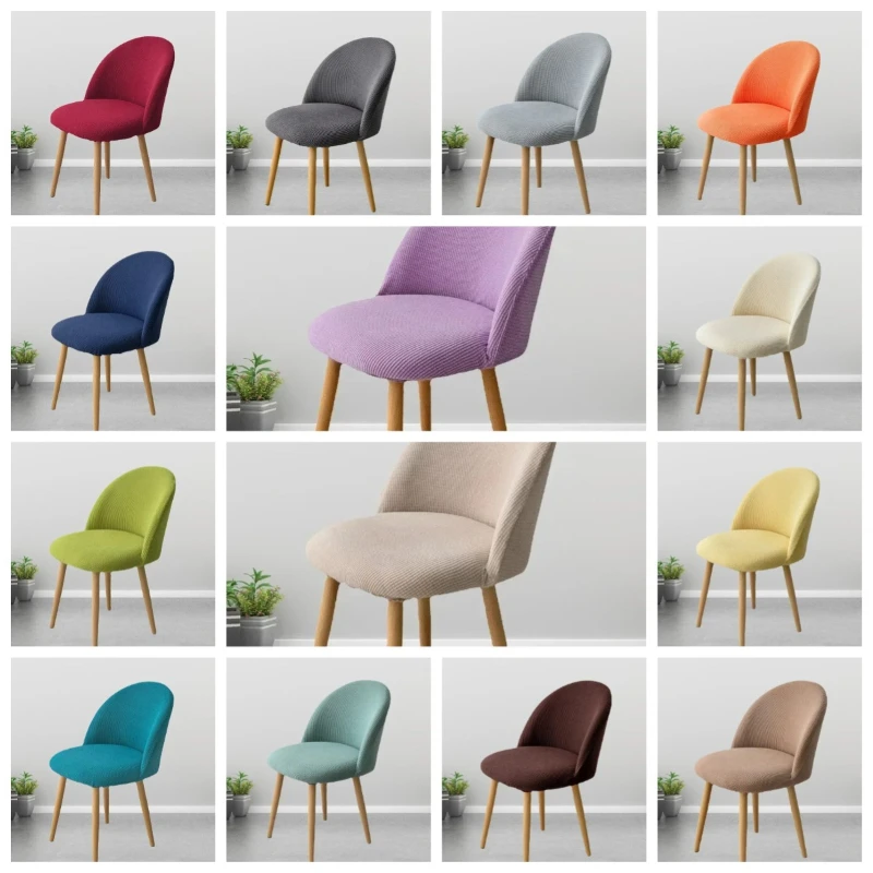 Solid Color Stretch Dining Seat Cover Stretch Low Back Duckbill Dining Chair Covers for Kitchen Hotel Office Navidad 1/2/4/6Pcs