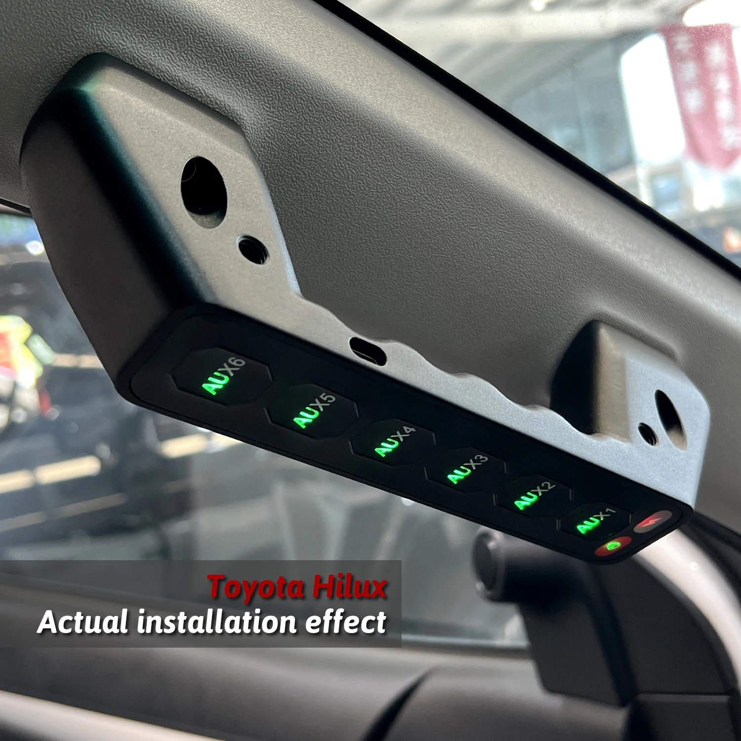 New 12V 24V 6-Gang Wireless Grab Handle Switch Panel IP65 Waterproof 80A Diecast Aluminum for Hilux RHD LHD a Pillar