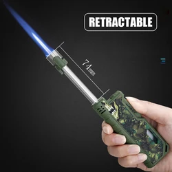 JOBON Portable Jet Torch Cigar Cigarette Lighter Visible Gas Tank Retractable Pole Safety Lock Camping Kitchen Ignition Lighters