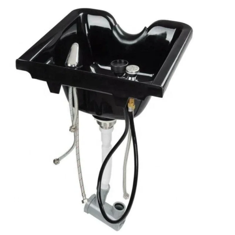 

black ceramic basin wash unit;Portable Shampoo chair station salon equiment for barber shop house