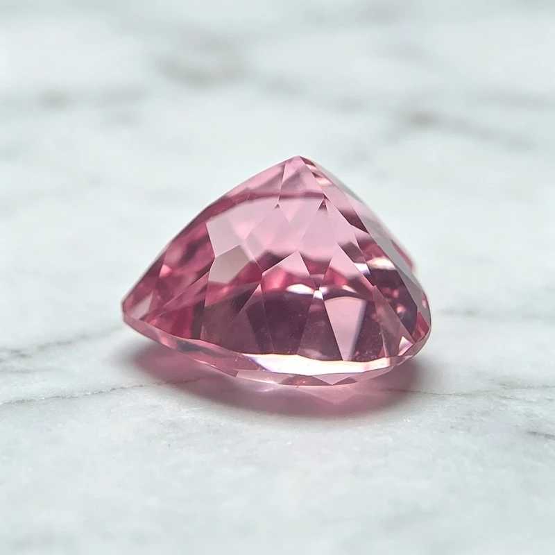 Laborgezüchteter Saphir in Herzform, Sonnenuntergangsrosa, Edelstein für DIY-Schmuck, Ring, Halskette, Ohrringe, mit wählbarem Zertifikat – Detail 2