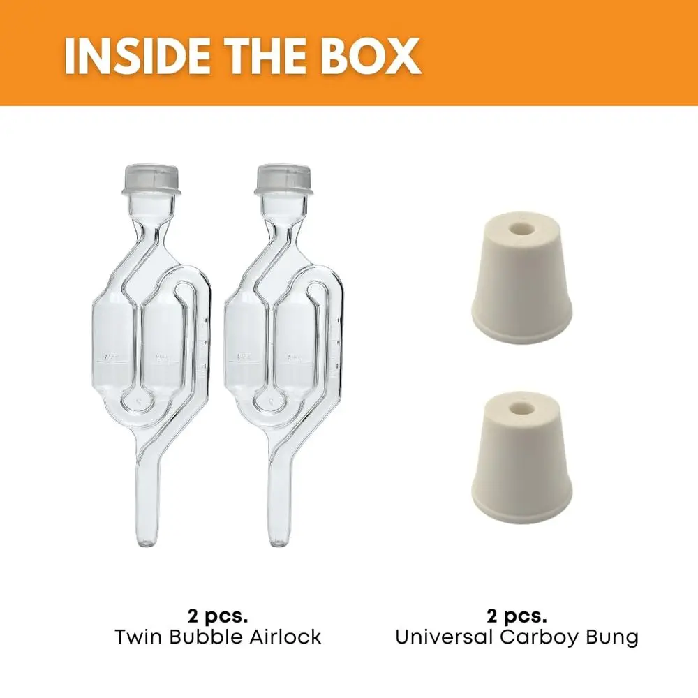 Dual Airlock Set for Fermentation Carboys - Ideal for Homebrewing, Wine, Mead, and Kombucha