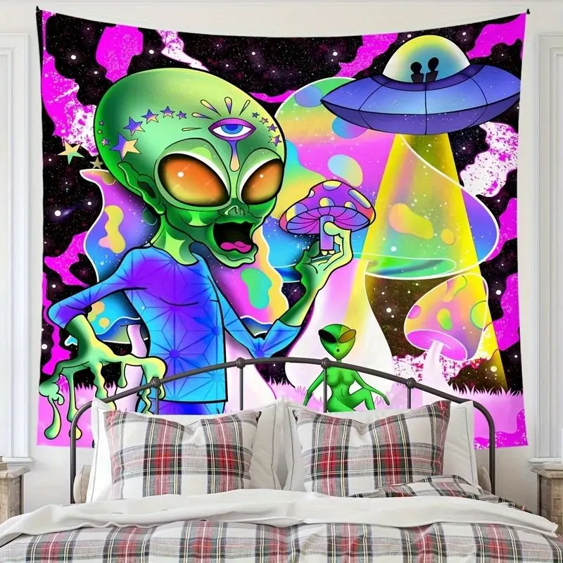 VIKAMA Retro Mummy Halloween Tapestry Ins American Cartoon Halloween Pumpkin Background Cloth Wall Decoration Room Decoration