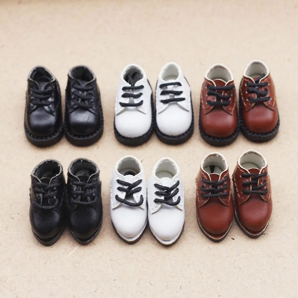 Multiple Colour 1 Pair Ob11 DOD 1/12 Bjd Doll 15cm Labubu Shoes All-Match PU Leather Molly Doll PU Leather Shoes Cute Delicate