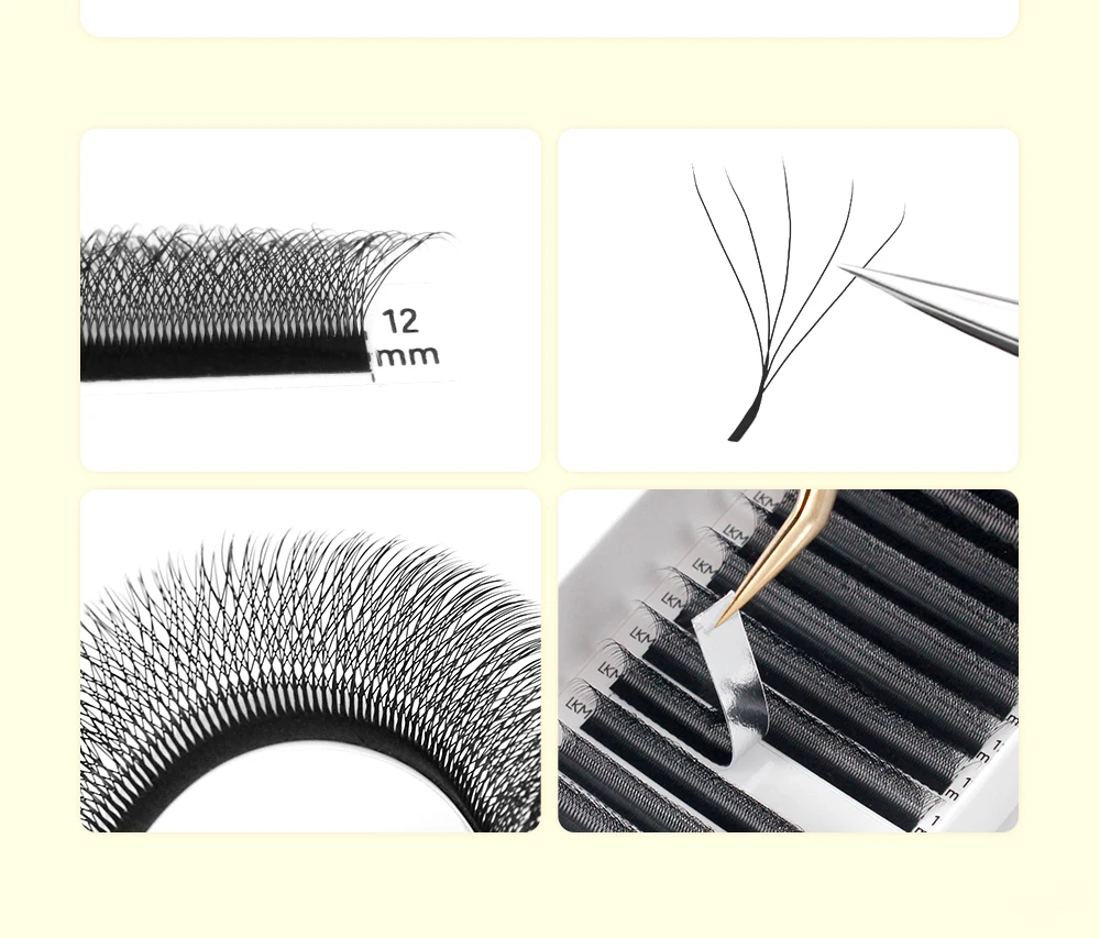 LUKATME 5D W Wimpernverlängerungen, vorgefertigte Fächer, dichte Mega-Volumen-Wimpernbüschel, C/D/M/L/CC Curl, Easy Fan Wimpern 6-15mm für den Salon – Detail 3