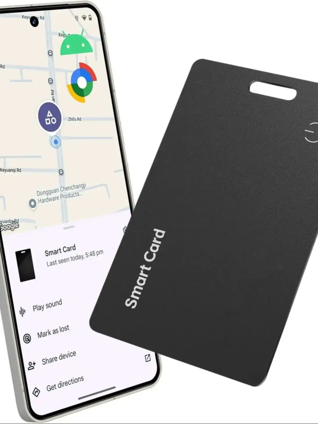 Détecteur de portefeuille pour Android, carte de suivi de portefeuille, application Google, localisateur d'articles rechargeables sans fil, étiquette de suivi de carte intelligente Ip68