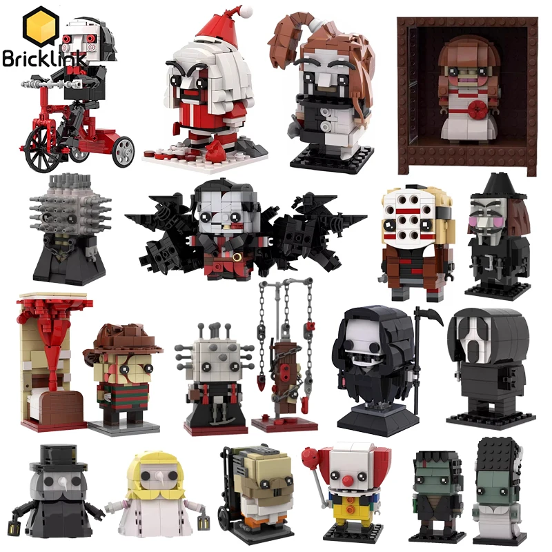 Bricklink Halloween MOC Horror Movie Characters Series Action Figures Bricks Sets Annabelle Building Blocks Kid Toys Gift