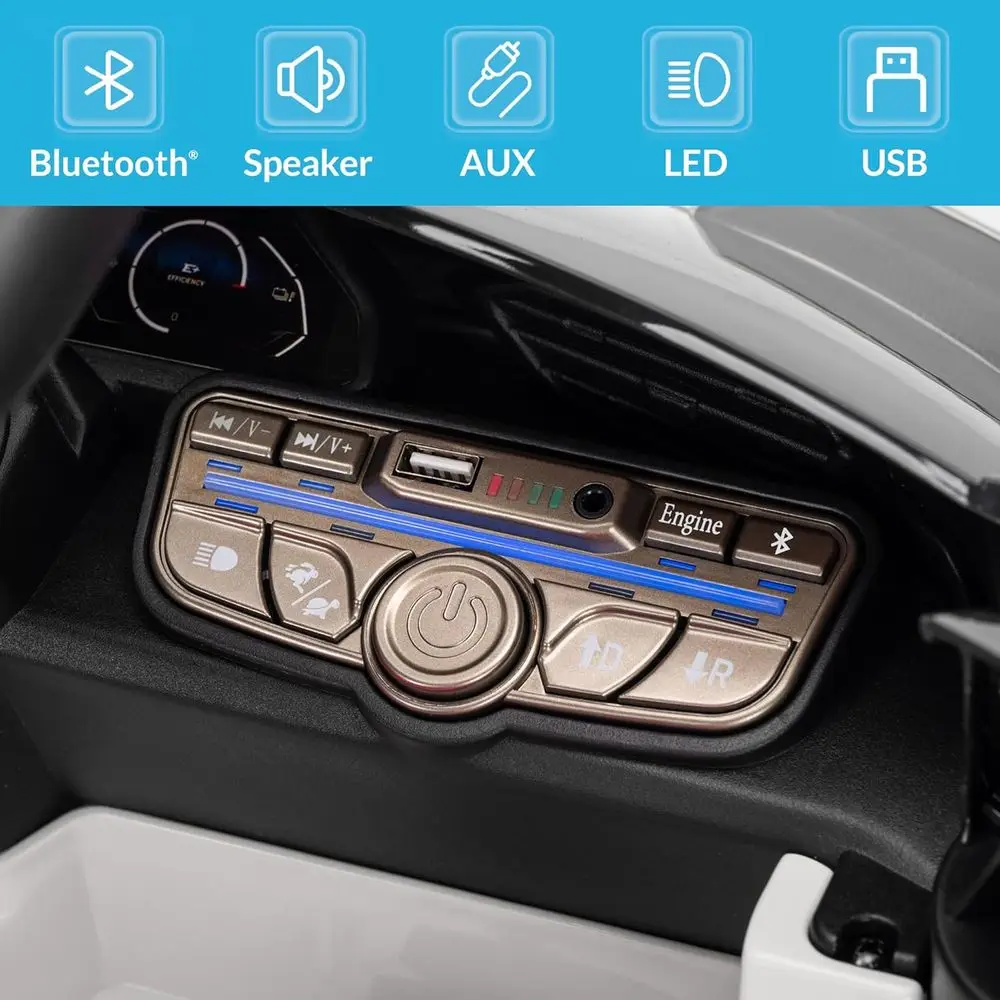 Jouet de voiture de sport alimenté par batterie Lamborghini Lanzador sous licence 12 V pour enfants avec télécommande et manuel pour parents, blanc