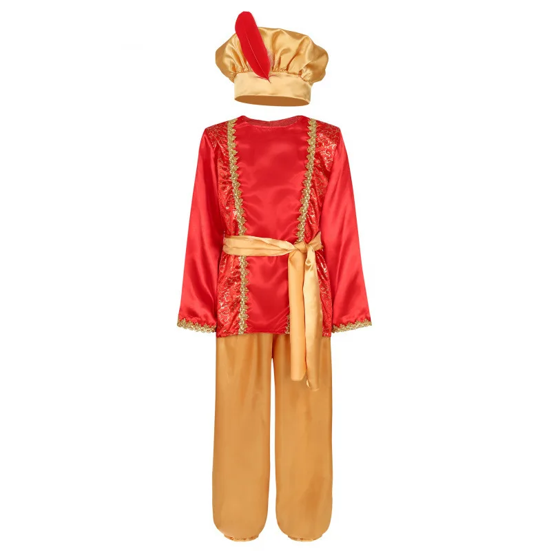 Aladdin Prince Costume Performance Clothes loween Cosplay Arab Masking Ball Children's Performance Suit Polyester Fiber