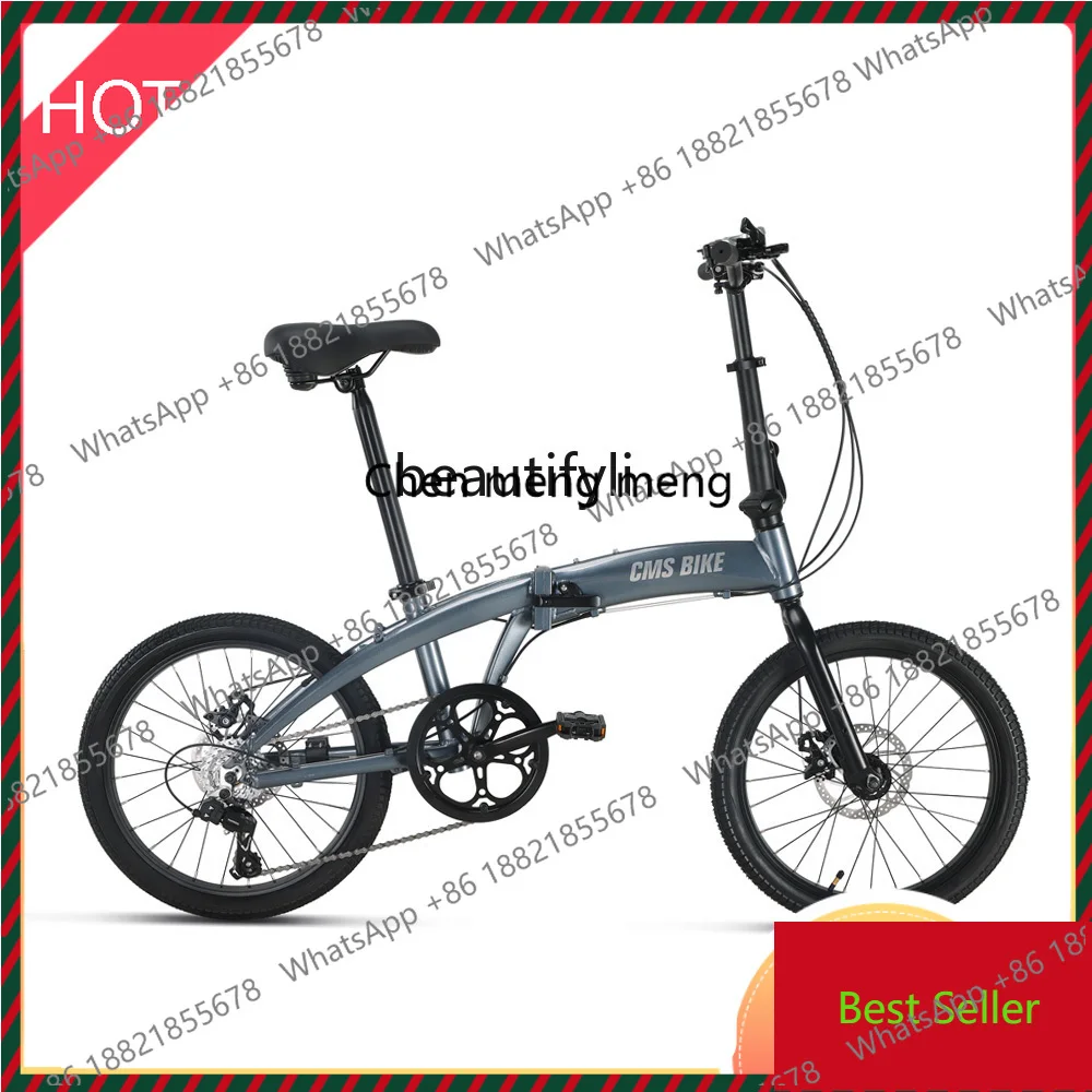zzAluminum Alloy Ultra-Light Portable Folding Bicycle 20-Inch Adult Men and Women Walking Speed Pedal Bicycle