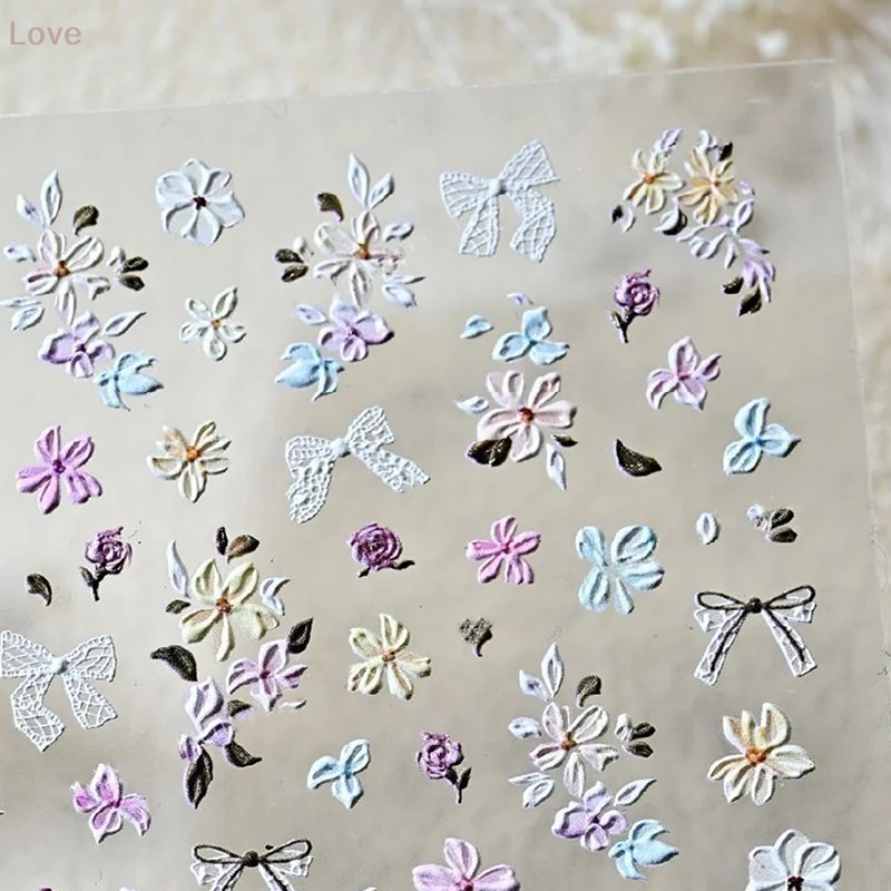 1 قطعة 5D تنقش الزهور مسمار ملصقات ذاتية اللصق بتلات السحر لمسمار الفن الديكور مانيكير تصميم اكسسوارات #3