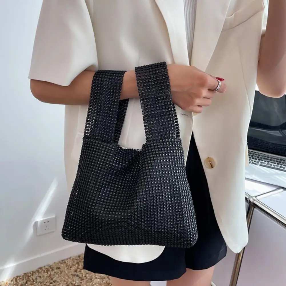 Fashion Simple Dinner Bag New Fashion Rhinestone Dinner Handbag Bag Simple Personality Bag Evening Tote Bags Rhinestone D2E7