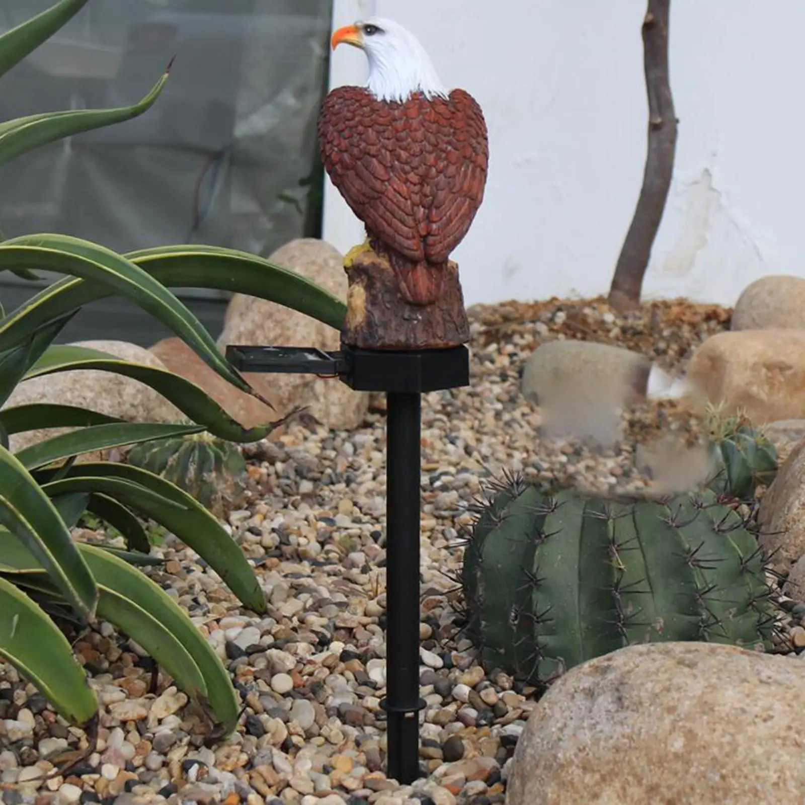 Solar Eagle Shape Stake Light Resin Waterproof LED Outdoor Garden Lamp for Courtyard Walkway Porch Landscape Lighting