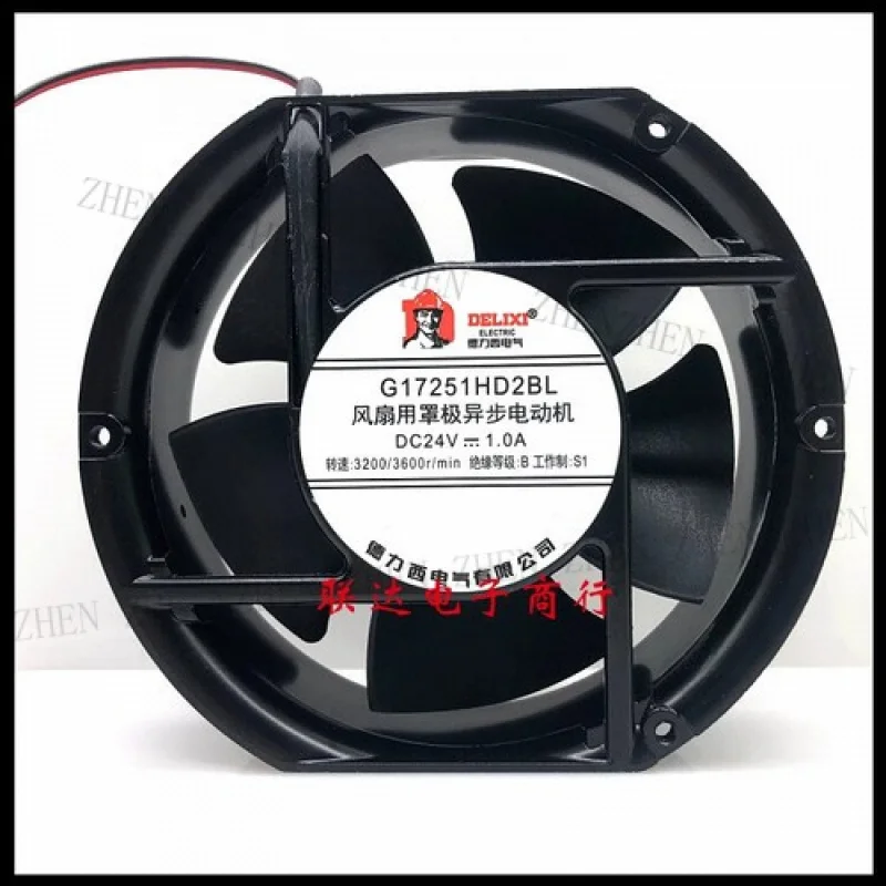 

Y G17251HD2BL DC24V 1.0A 17CM 2-проводной охлаждающий вентилятор
