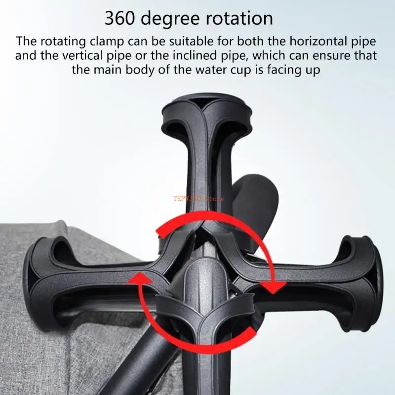 

U50F Upgraded Stroller Cup Holder Hands Frees Stroller Cup Stand Phone Rack for Pram