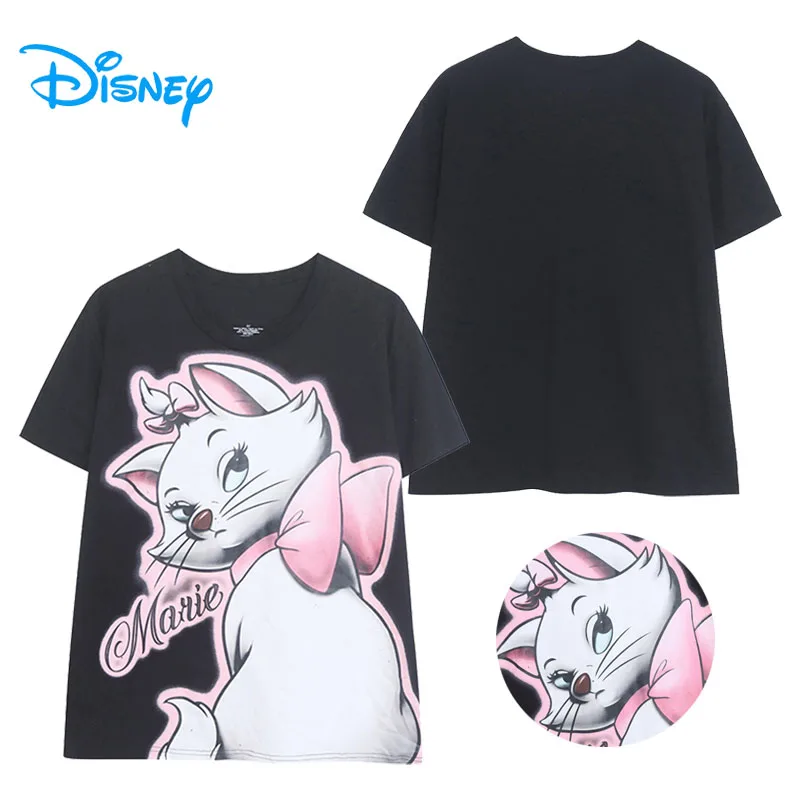 

Disney Cute Marie Cat Cartoon T Shirt O Neck Women Casual Loose Tshirt Top Short Sleeve Tee Female Summer Streetwear Femme 2025