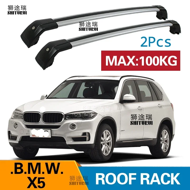 2Pcs Roof Bars for BMW X5 (F15, F85 G05) 2014-2023 2019 2018 Aluminum Alloy Side Bars Cross Rails Roof Rack Luggage Carrier