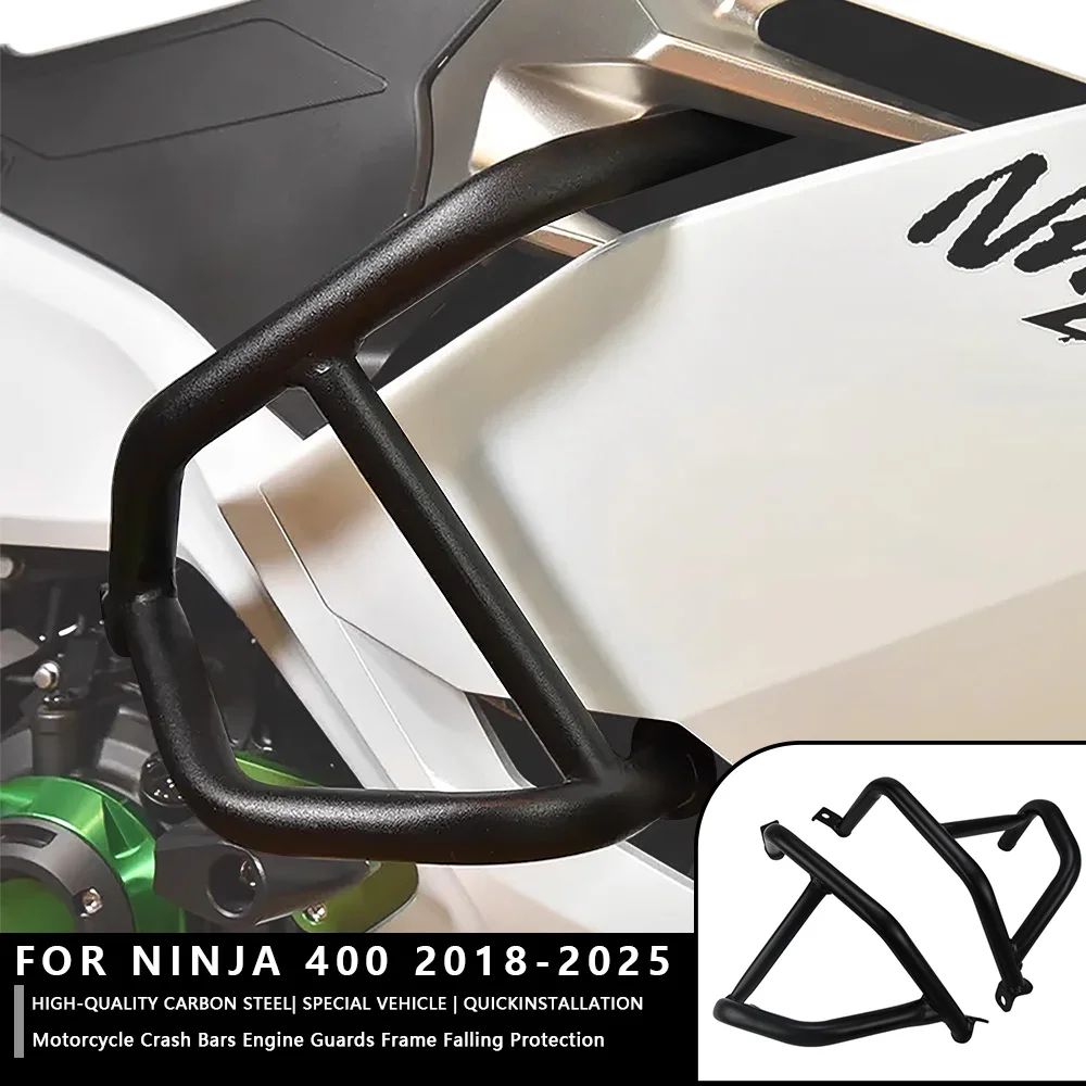 

MTKRACING For KAWASAKI NINJA 400 2018-2025 Motorcycle Accessory Bumper Engine Guard Crash Bar Body Frame Protector