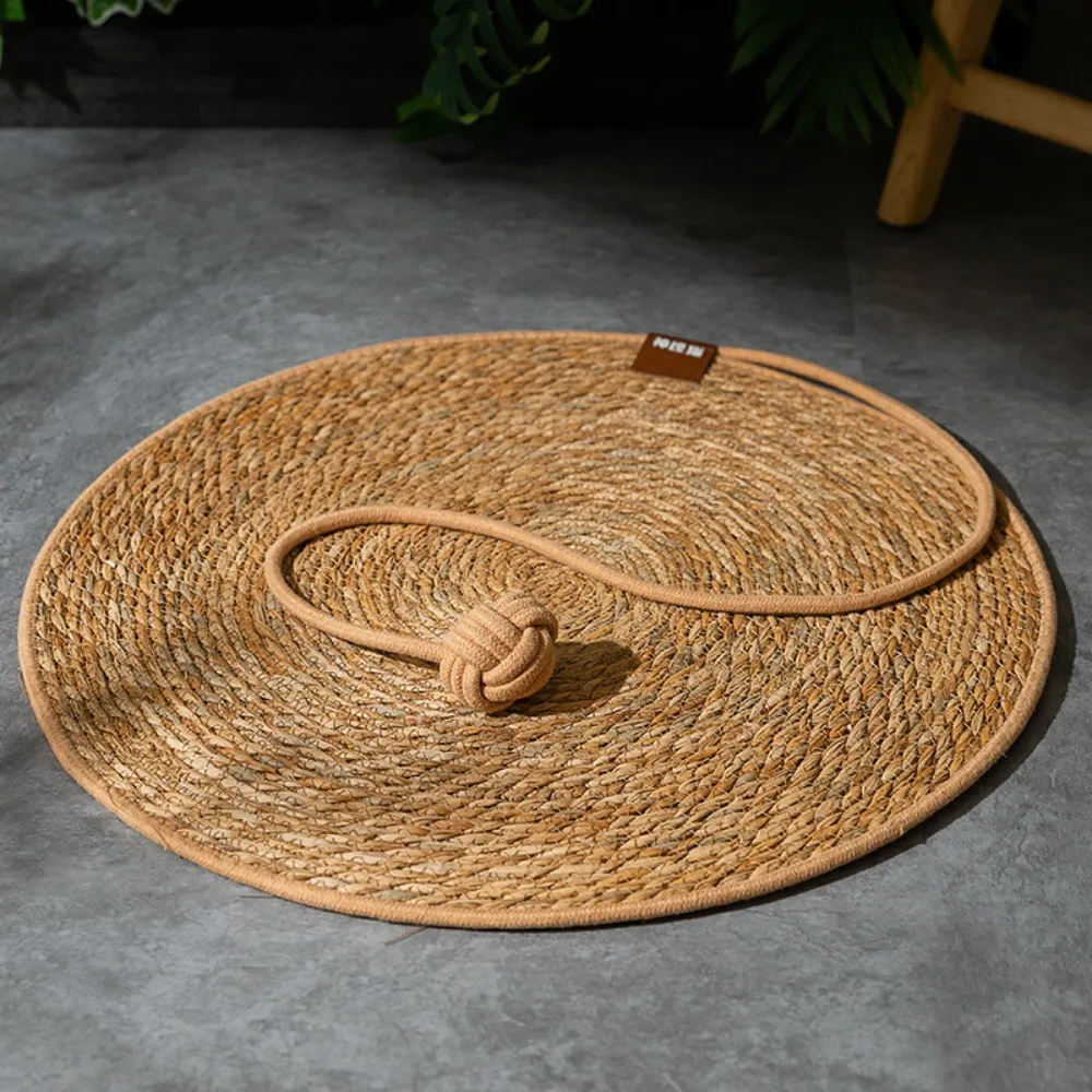 

Grinding Claw 40/50/60cm Cat Scratch Board Pad Round Weaving Cat Scratching Post with Ball Couch Cat Scratcher Pet Supplies