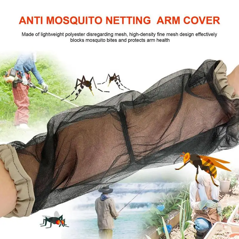 1 para rękawów z cienkiej siatki Outdoor Sports Net Jungle Mosquito Gardening Arm Protector Guard Sprzęt kempingowy