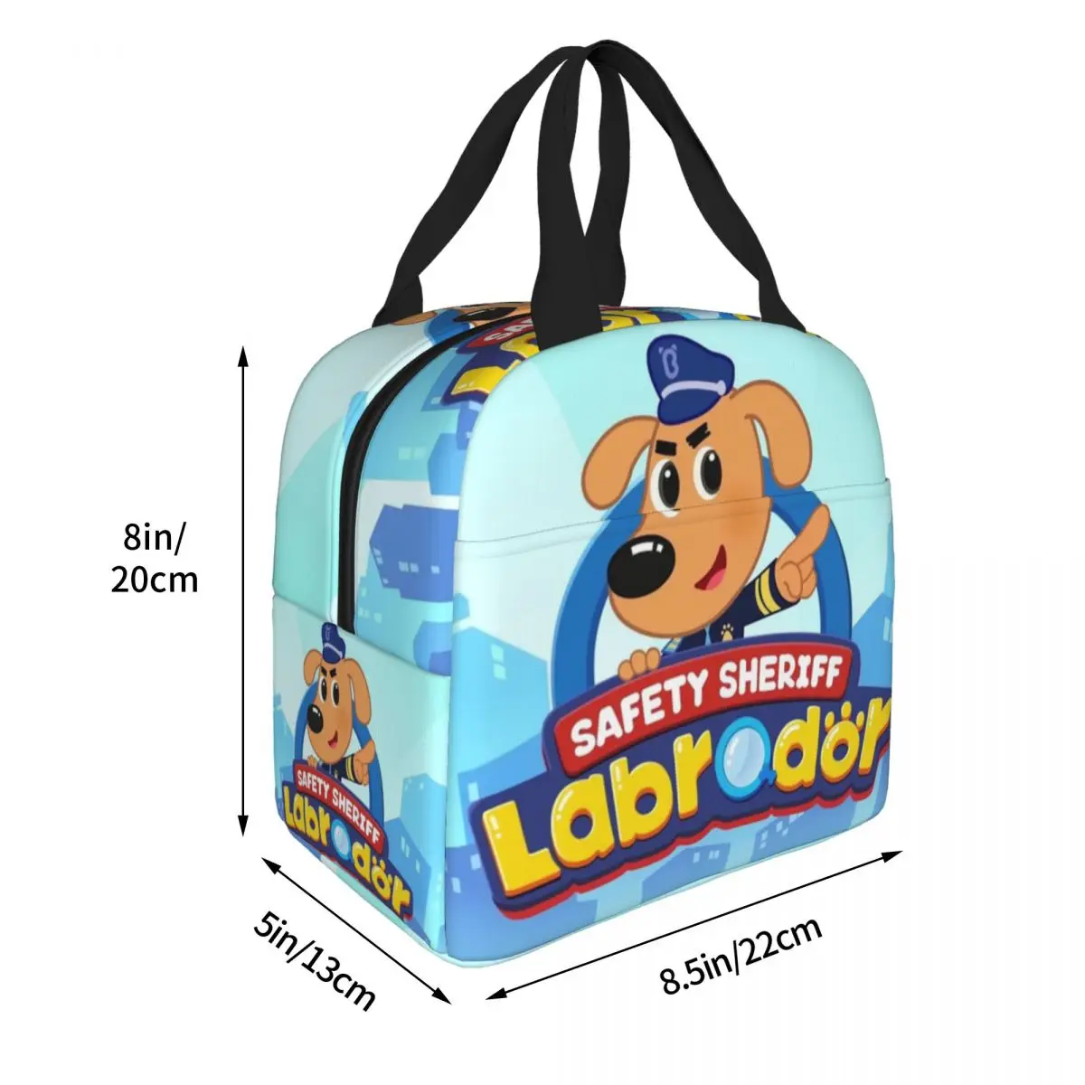 Sheriff Labrador Lunch Bags Insulated Bento Box Portable Lunch Tote Resuable Picnic Bag Cooler Thermal Bag for Woman Kids Office