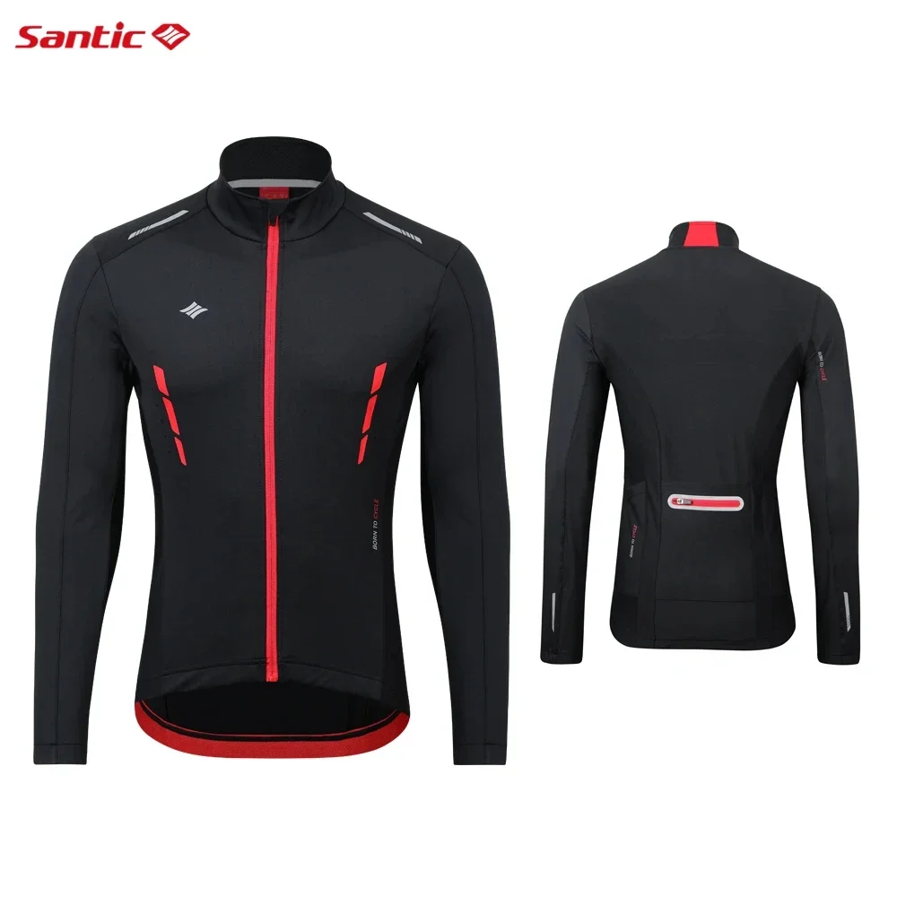 

Santic Men Winter Cycling Jackets Windbreaker MTB Coat Bike Jackets Keep Warm Breathable Reflective