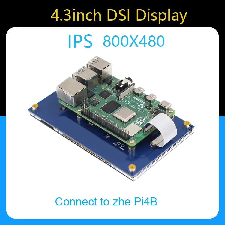 Panel táctil capacitivo multitáctil para Raspberry Pi, pantalla LCD de 4,3 pulgadas, 4,3x800, 480 x, MIPI, TFT, DSI