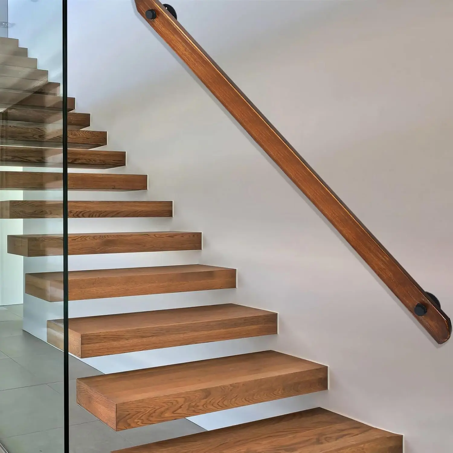 Rustic Indoor Staircase Handrails - Non-Slip, Wall Mount, Retro Style, Support Rod for Home Loft Corridors