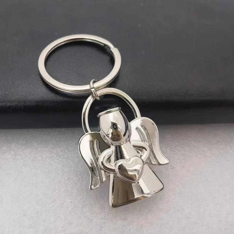 Angel Couple Key Chain New Car Key Ring Women Heart Angel Metal Keychain Lovers Group Patry Jewelry Accessories Key Holder