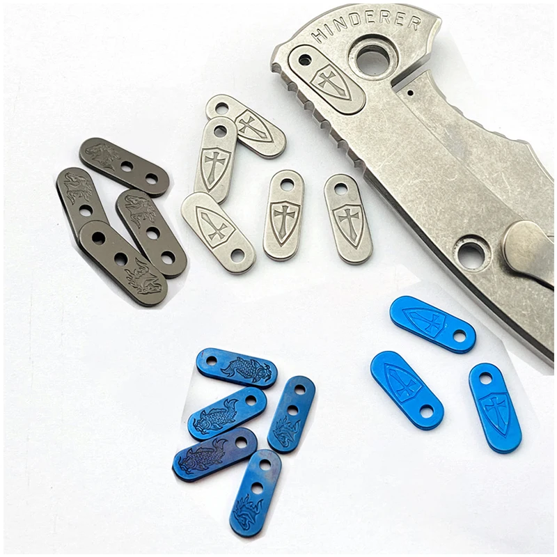 5pcs Titanium Alloy Knife Filler Tab Back Clip Spacer for Rick Hinderer XM18 XM24 Folding Knife Backspacer Clamp Fill Gasket DIY