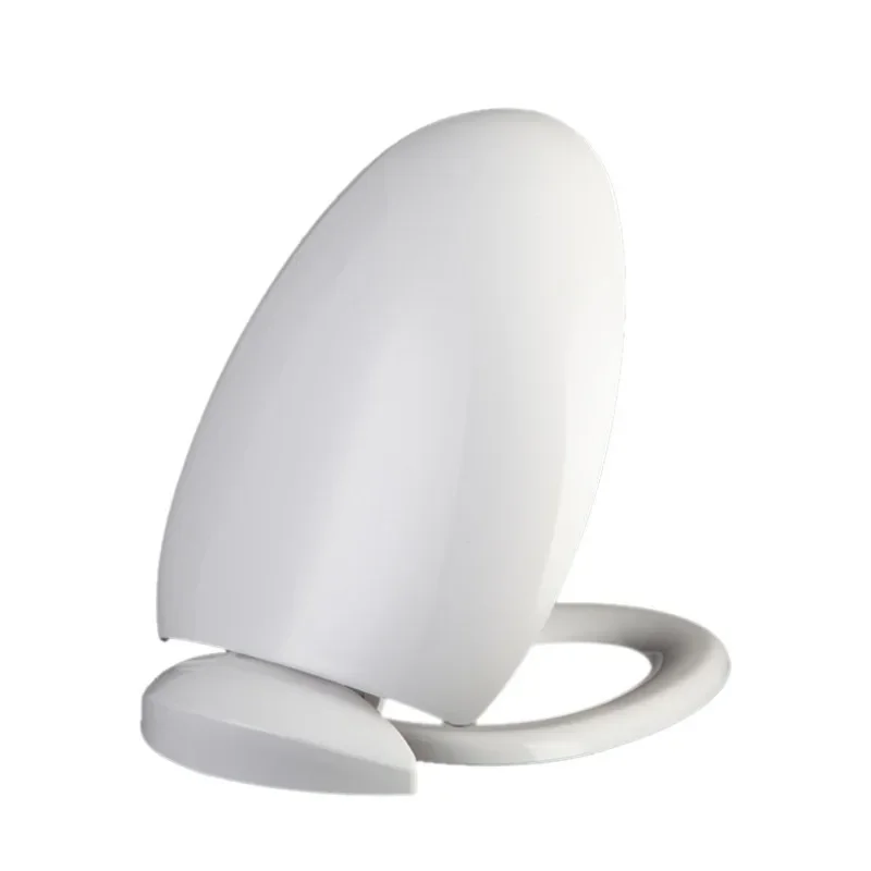 Egg Shape Toilet Seat White Vintage PP Board with Stainless Steel Hinge Full Set JJ298