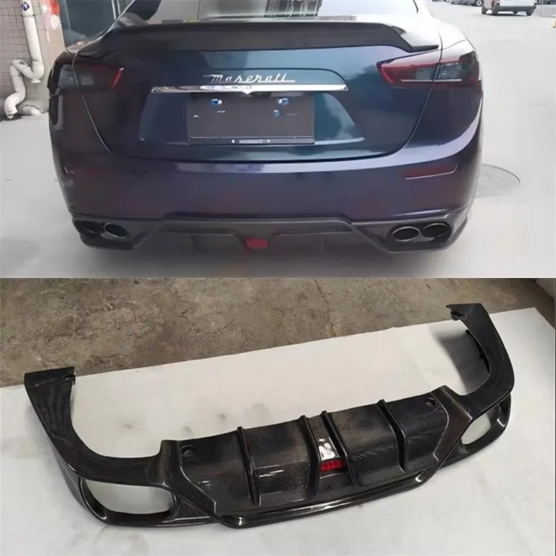 

Для Maserati Ghibli 2013 2014 2015 2016 2017 ReaI бампер из углеродного волокна задний спойлер комплект