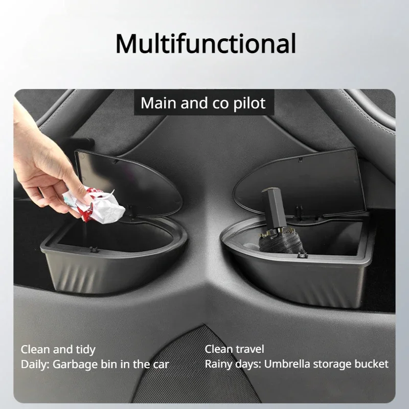 For Tesla Model Y Door Trash Bin Center Control Rear Storage Box Garbage Can Waste Container Organizer Car Interior Accessories