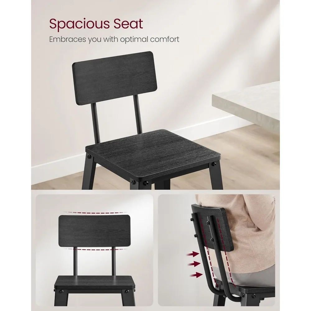 Bar Height Stools,Tall Barstools with Back, Counter Bar Chairs for Kitchen Island, Steel Frame, Industrial Style,Customized