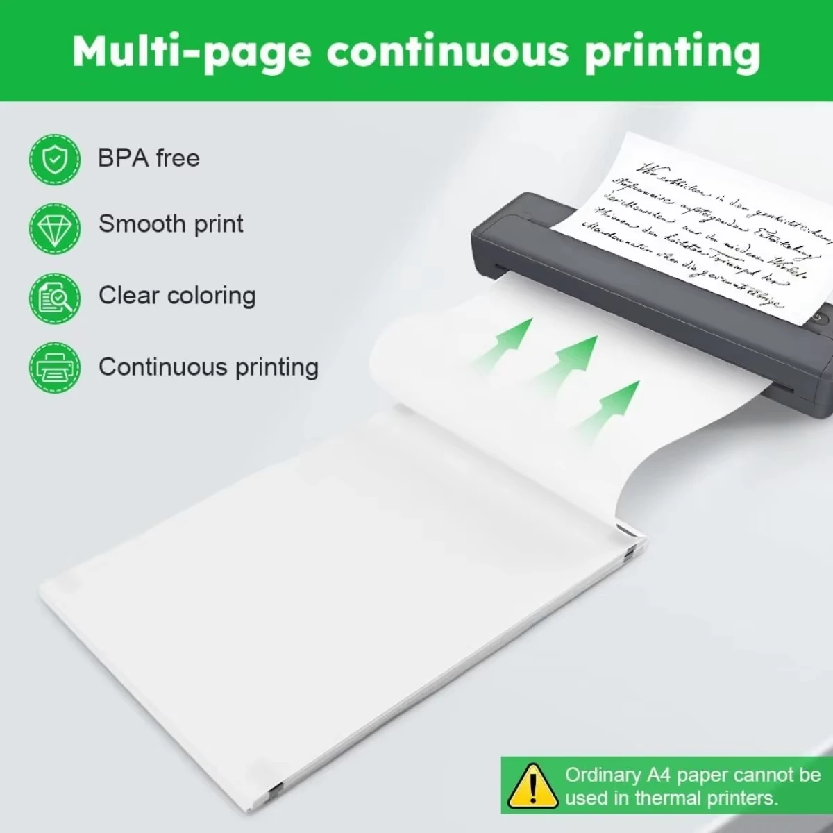 Portable A4 Thermal Paper Roll: Quick-Dry, High Resolution Clear Printing for Label Makers and Office Printers, Fast Shipping