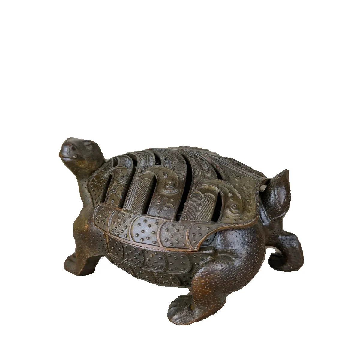 Play old dragon turtle open lid incense burner desktop ornament home decoration brass handicraft turtle incense burner