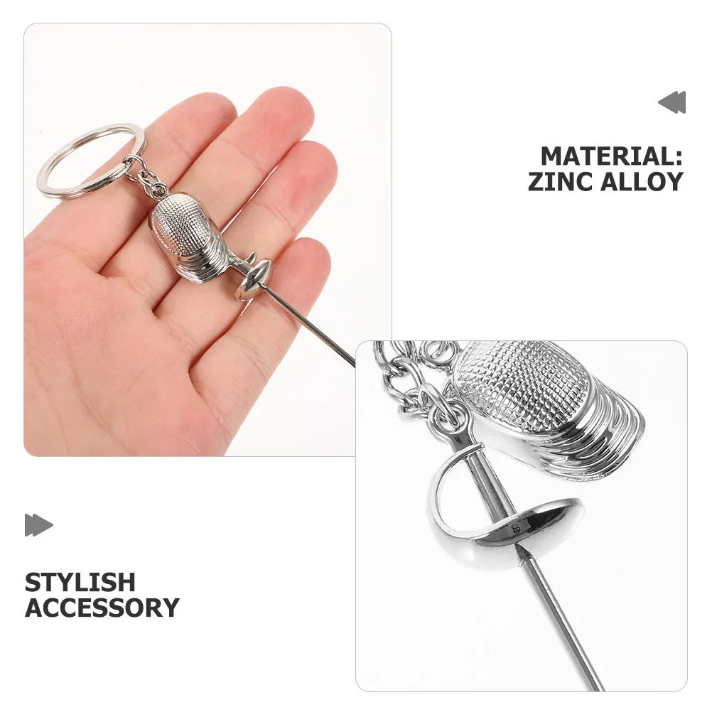 3Pcs Metal Fencing Keychain Set Lightweight Souvenir for Fencers Competition Club Gifts Sports Accessories Fencing Key Chain
