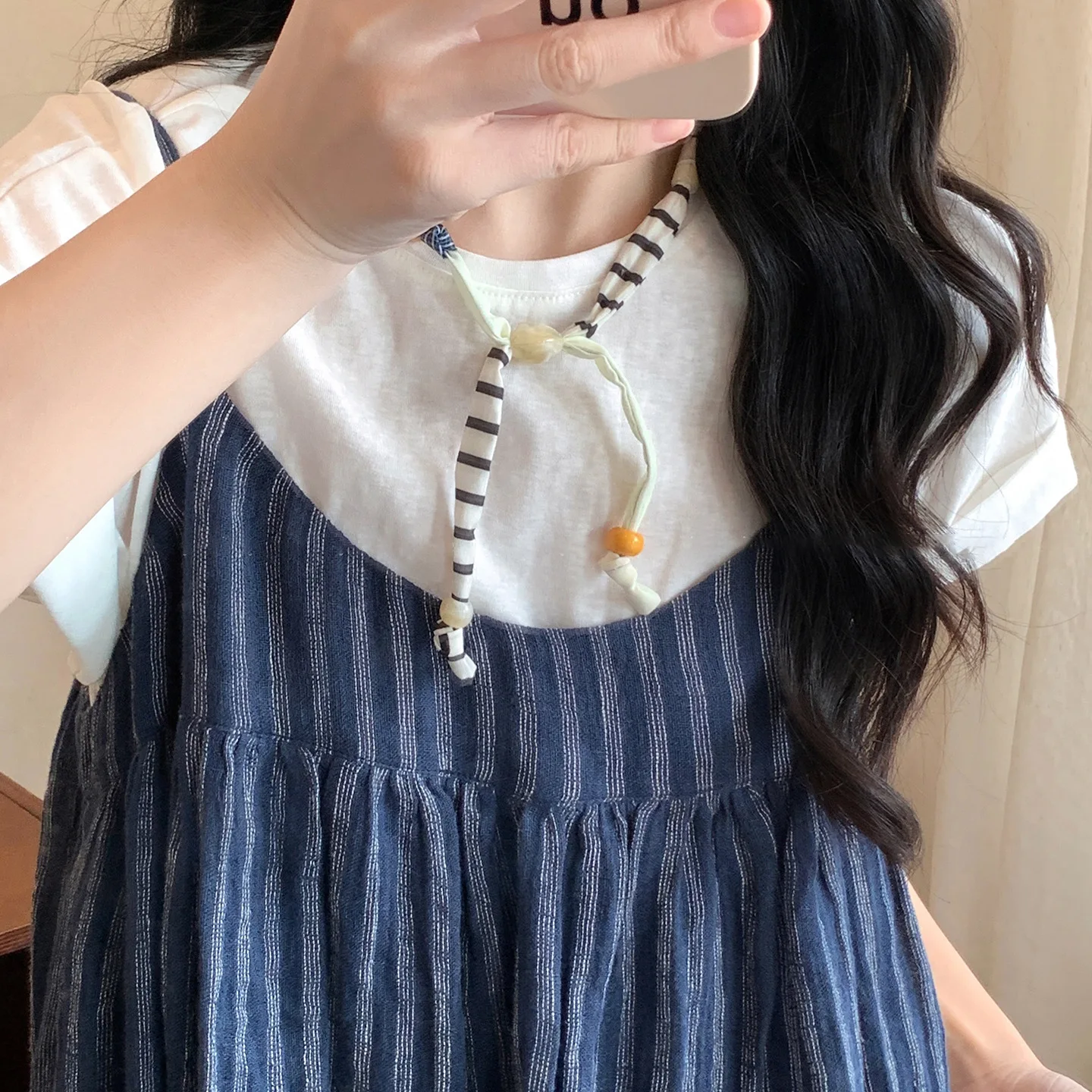 Fashion Fabric Fun Splicing Adjustable Necklace Women's Niche Design Clavicle Chain Multi-layer Winding Bracelet Accessories
