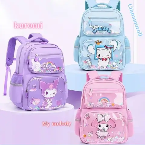 Kawaii CinnamorollkuromiMy melody Large Capacity Cute Cartoon Primary School Students School Bag Anime Children Backpack Gift