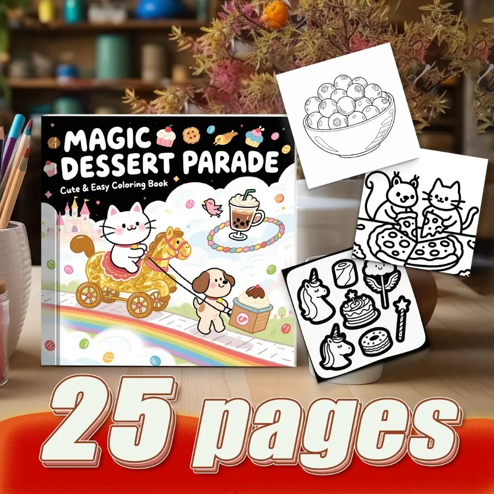 

Adult Food Themed Coloring Book Relaxation Healing DIY Hand Account Exquisite Hand Drawn Food Line Art Ink Resistant