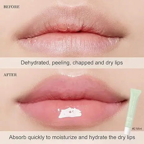 1 بلسم شفاه لامع للترطيب الفوري وترطيب طويل الأمد، ملمع شفاه غير لزج، العناية وتليين الشفاه الجافة، مستحضرات التجميل النسائية، هدية العيد #6